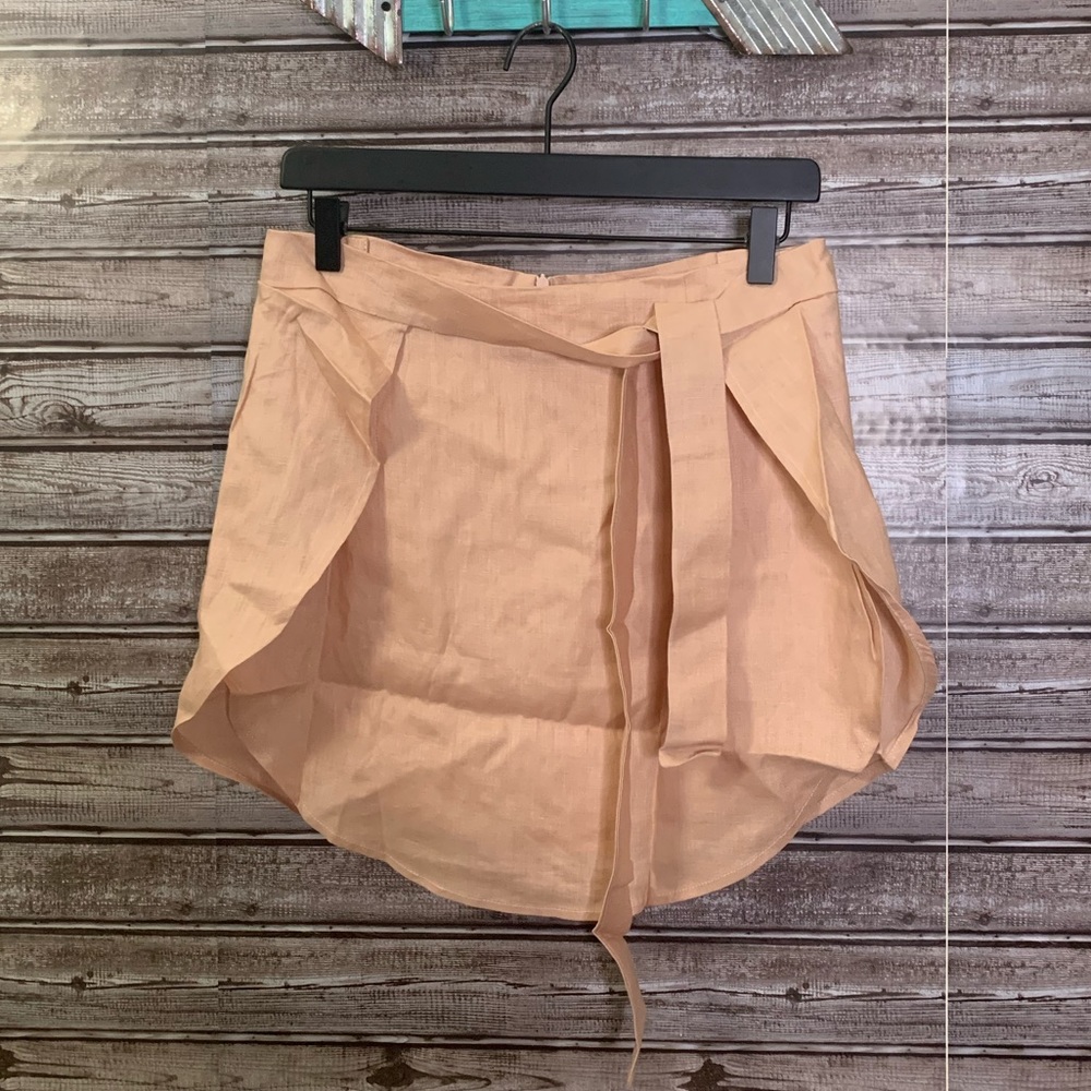 Listicle Blush Faux Wrap Skirt - Picture 2 of 5